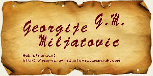 Georgije Miljatović vizit kartica